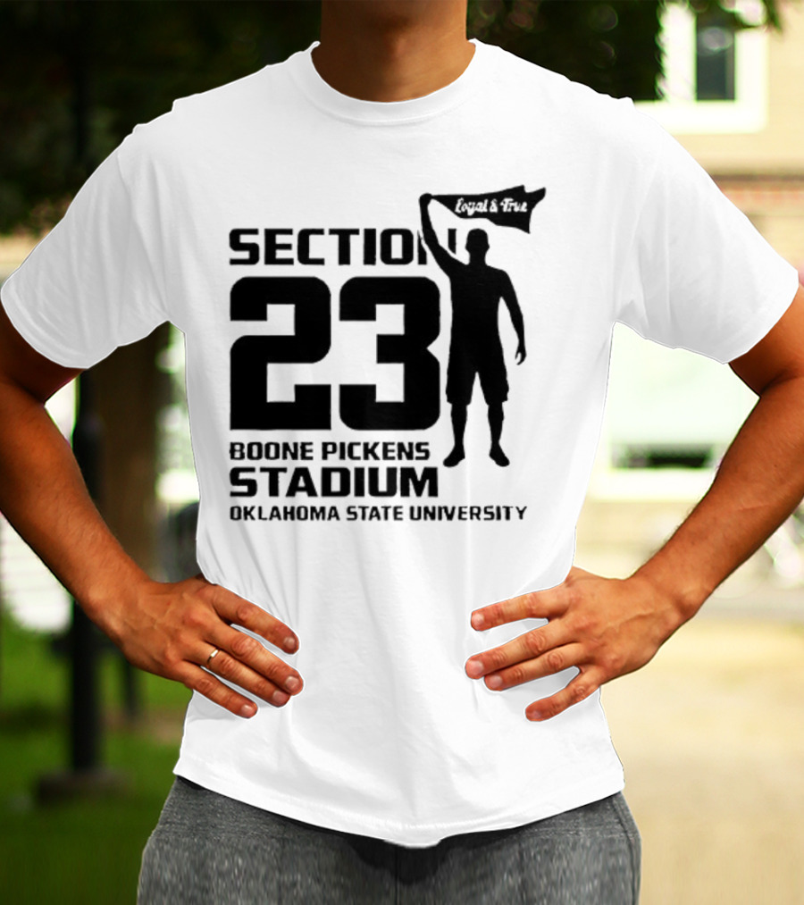 Section 23 Boone Pickens Stadium Oklahoma State University Pistol Pete T-Shirt