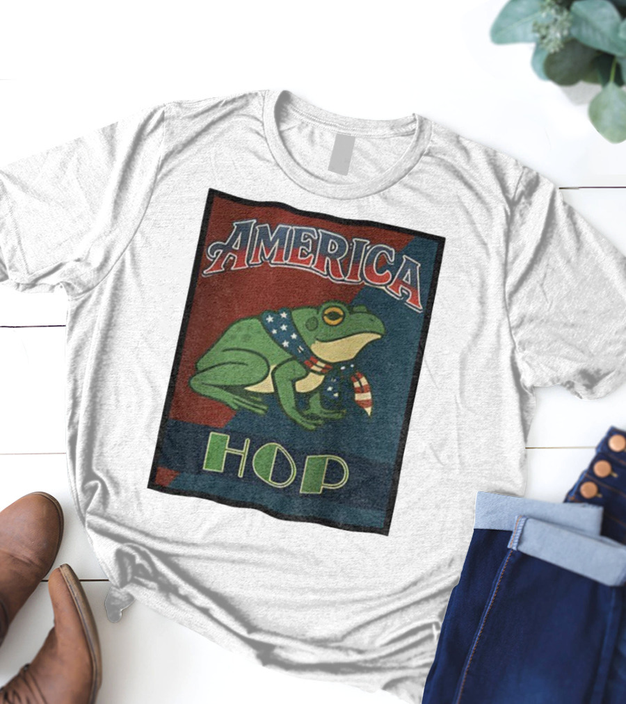 America Frog HOP Patriotic Protest Portland T-Shirt