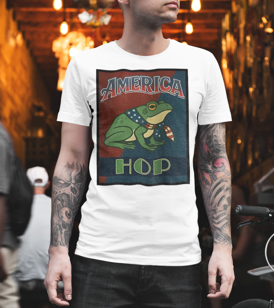 America Frog HOP Patriotic Protest Portland T-Shirt