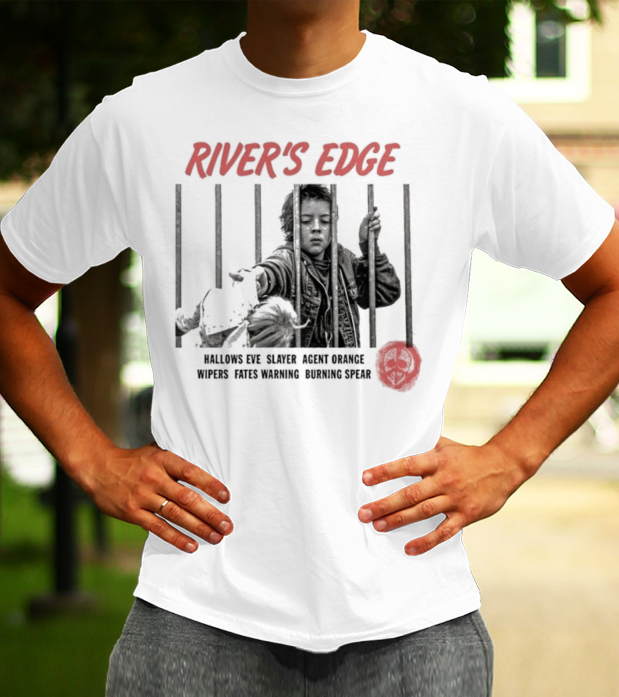 River’s Edge Hallows Eve Slayer Agent Orange Wipers Fates Warning Burning Spear Skulls T-Shirt