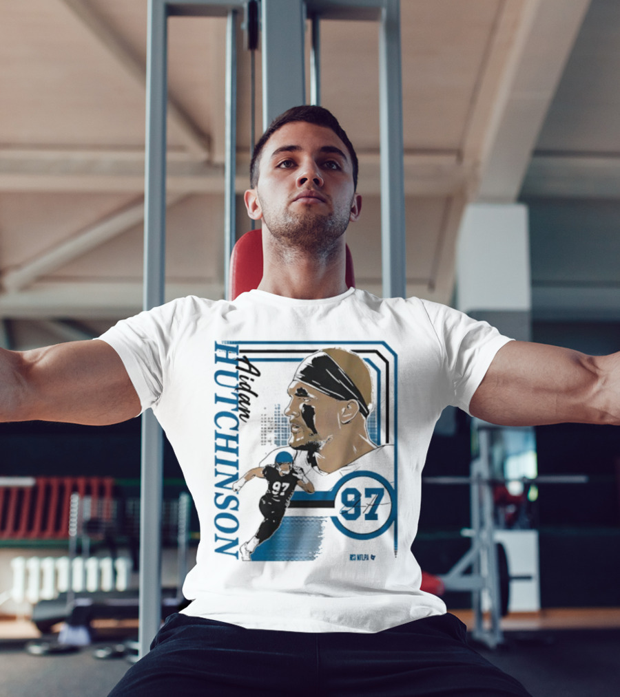 Aidan Hutchinson Signature Collage 97 Athlete Portrait T-Shirt