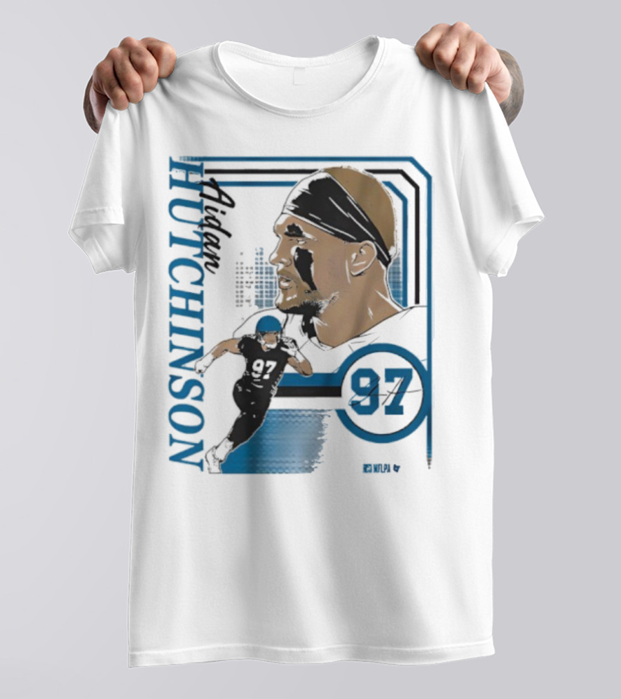 Aidan Hutchinson Signature Collage 97 Athlete Portrait T-Shirt