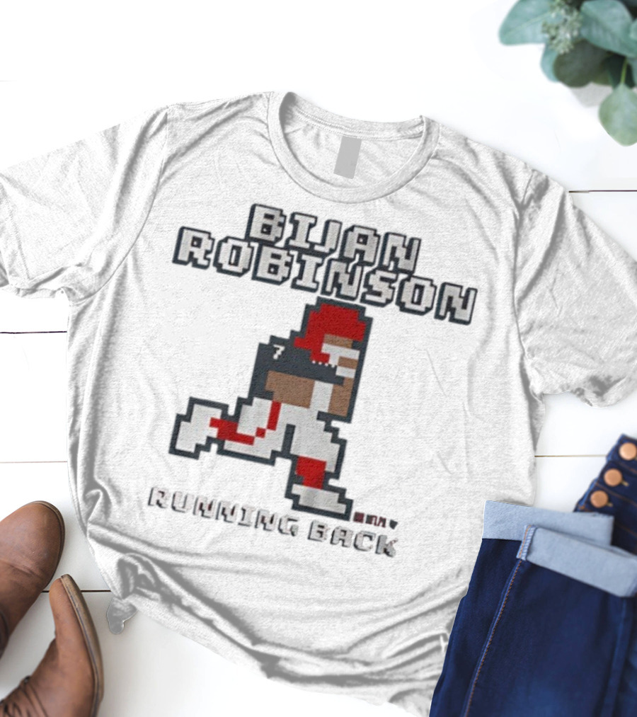 Bijan Robinson Running Back Pixel Art Retro Style T-Shirt
