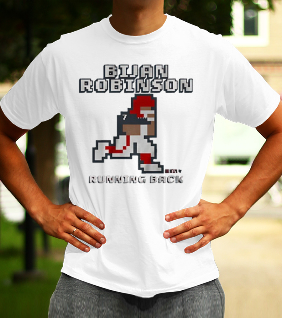 Bijan Robinson Running Back Pixel Art Retro Style T-Shirt