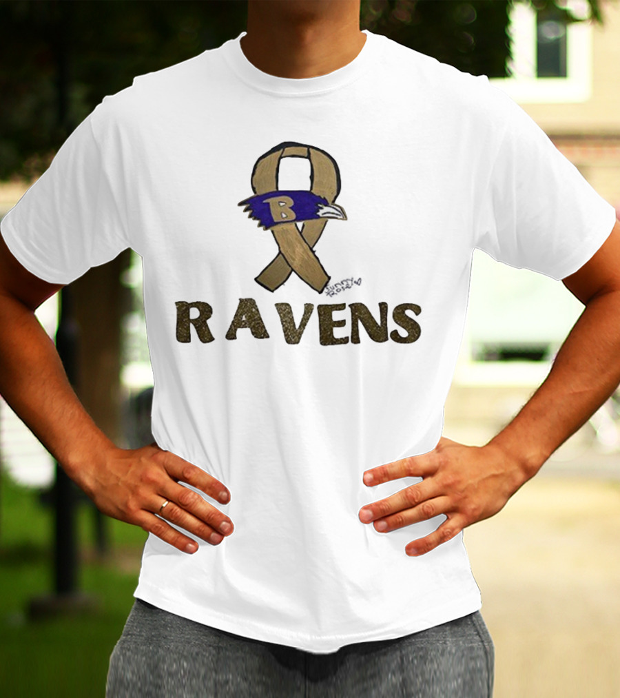 Baltimore Ravens Crucial Catch Breast Cancer Awareness 2025 Ravens Ribbon Logo T-Shirt