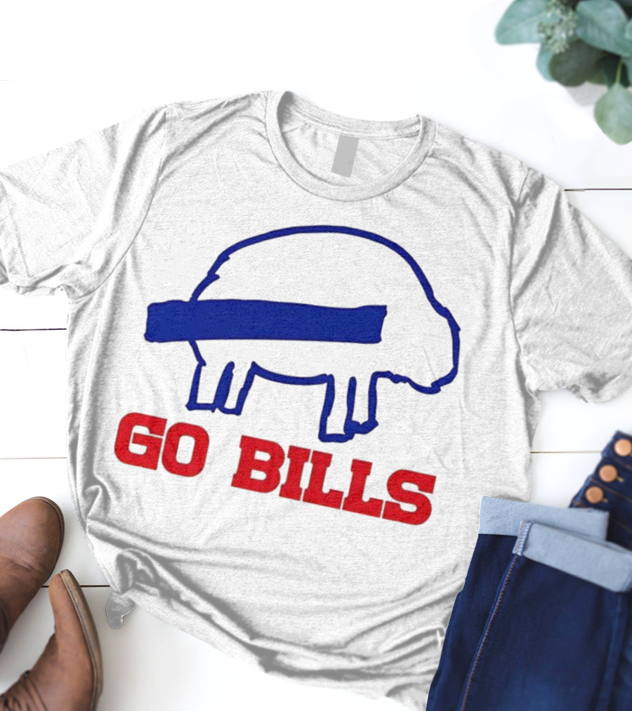 Buffalo Bills Go Bills Funny Sketch Football Fan T-Shirt