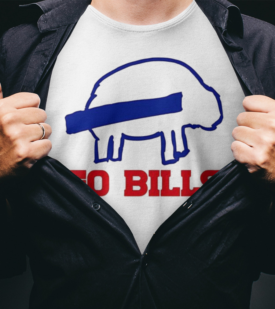 Buffalo Bills Go Bills Funny Sketch Football Fan T-Shirt