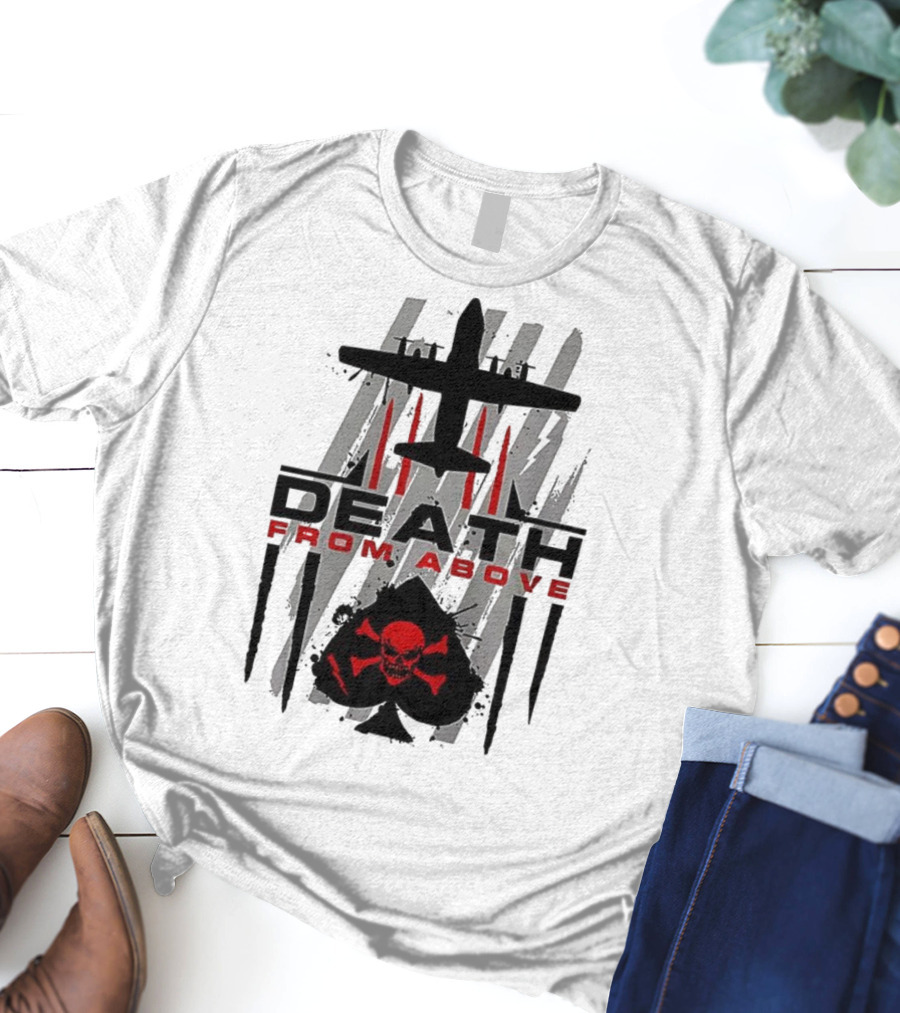 Death From Above Hercules Ace Of Spades Skull And Crossbones T-Shirt