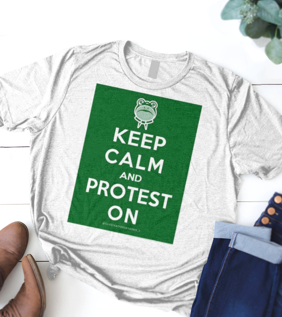 Keep Calm And Protest On With Frog Icon T-Shirt