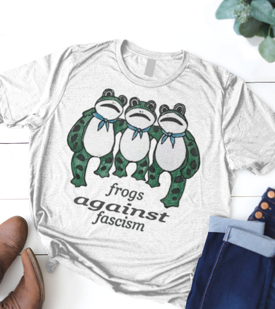 Frogs Against Fascism Three Frogs United In Harmony T-Shirt