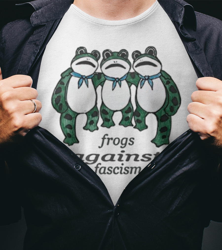 Frogs Against Fascism Three Frogs United In Harmony T-Shirt