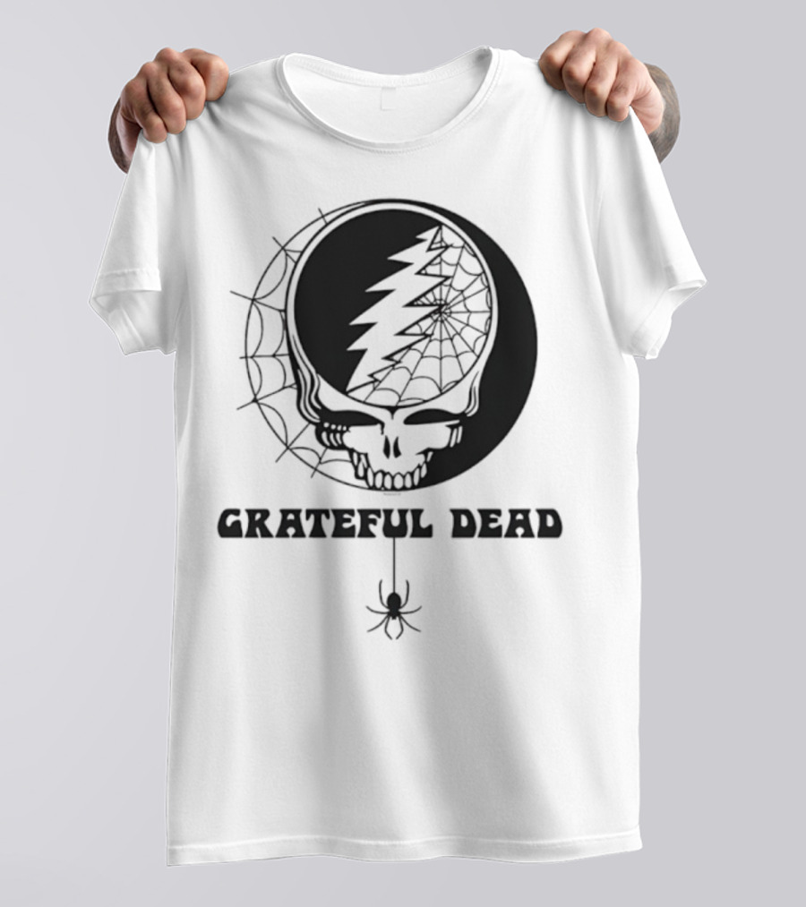 Grateful Dead Steal Your Face Spiderweb Skull Halloween T-Shirt