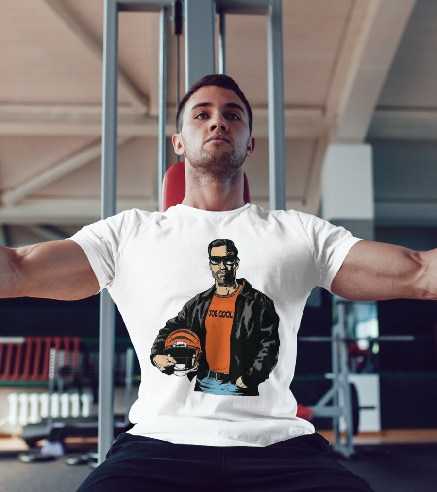 Joe Cool Cincinnati Bengals NFL Vintage Joe Burrow Helmet T-Shirt