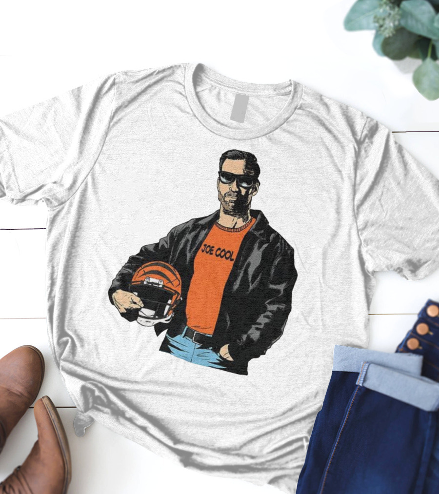 Joe Cool Cincinnati Bengals NFL Vintage Joe Burrow Helmet T-Shirt