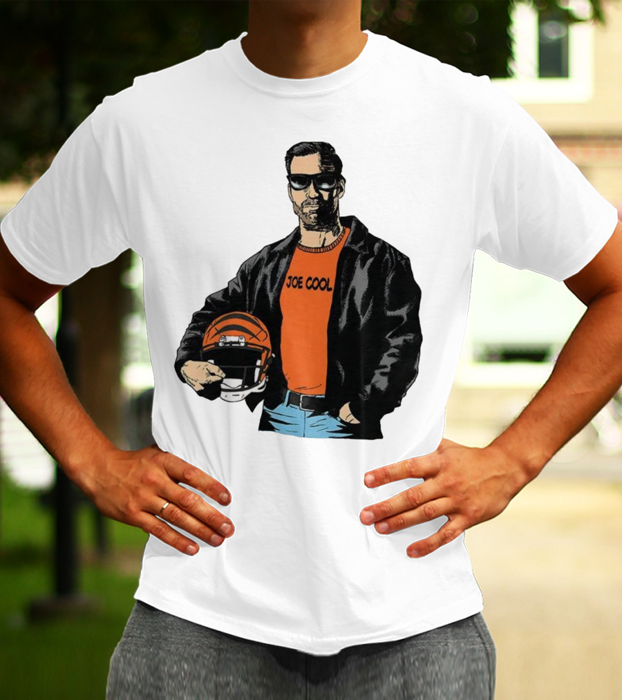 Joe Cool Cincinnati Bengals NFL Vintage Joe Burrow Helmet T-Shirt