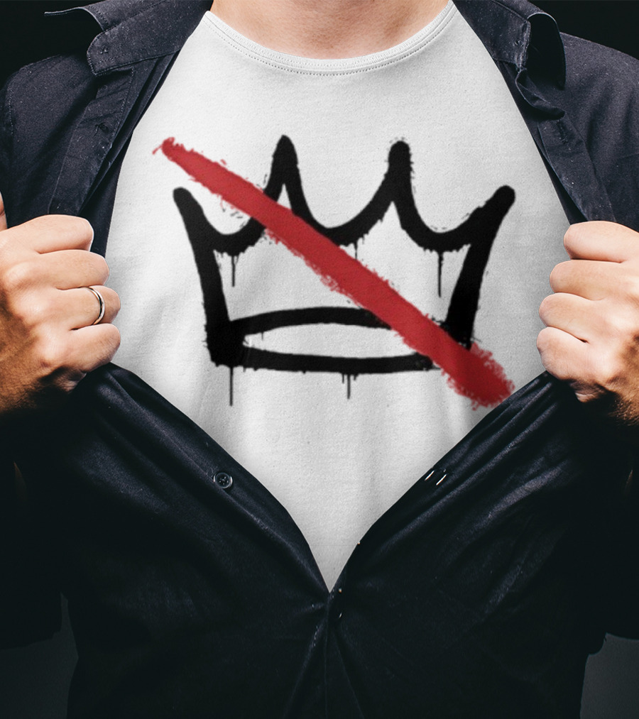 New No Kings In America Strikethrough Crown Symbol T-Shirt
