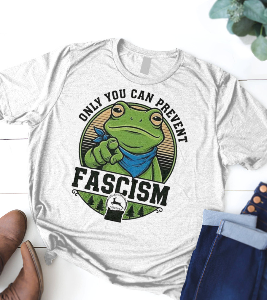 Only You Can Prevent Fascism PortlandFrog Protest Forest Bandana T-Shirt