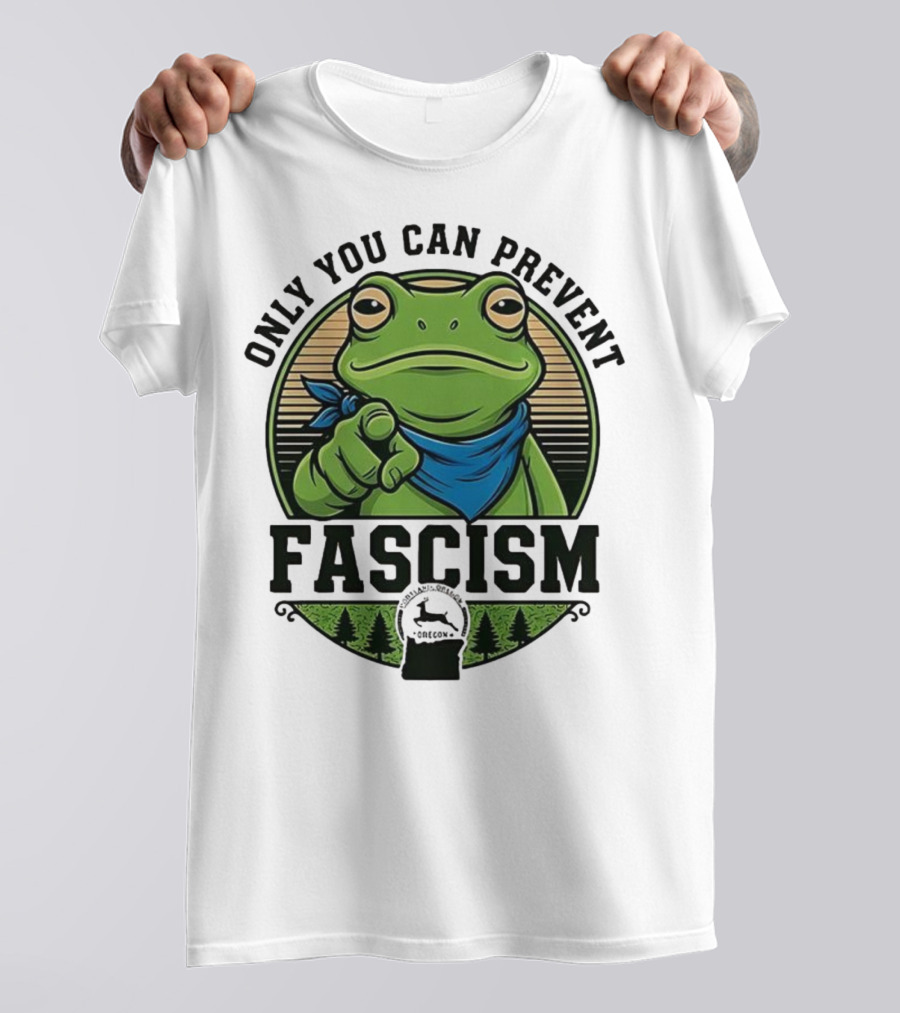 Only You Can Prevent Fascism PortlandFrog Protest Forest Bandana T-Shirt