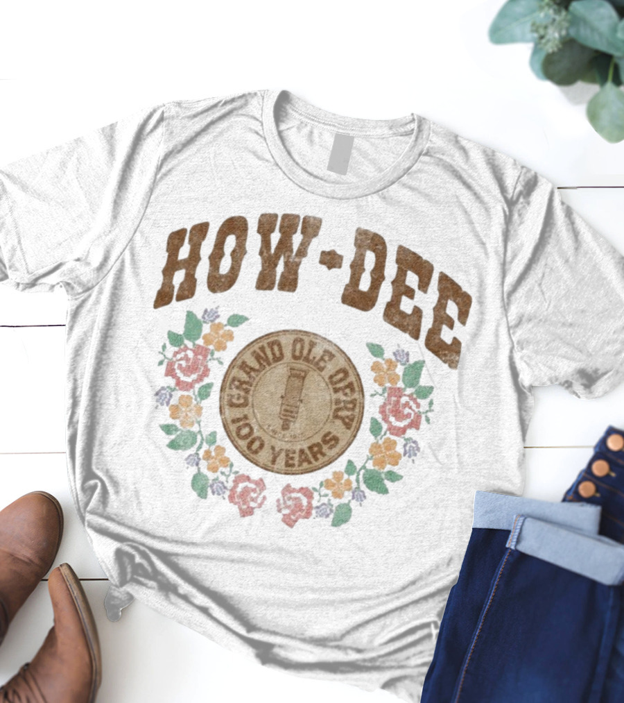 Grand Ole Opry How-Dee 100 Years Floral Wreath T-Shirt