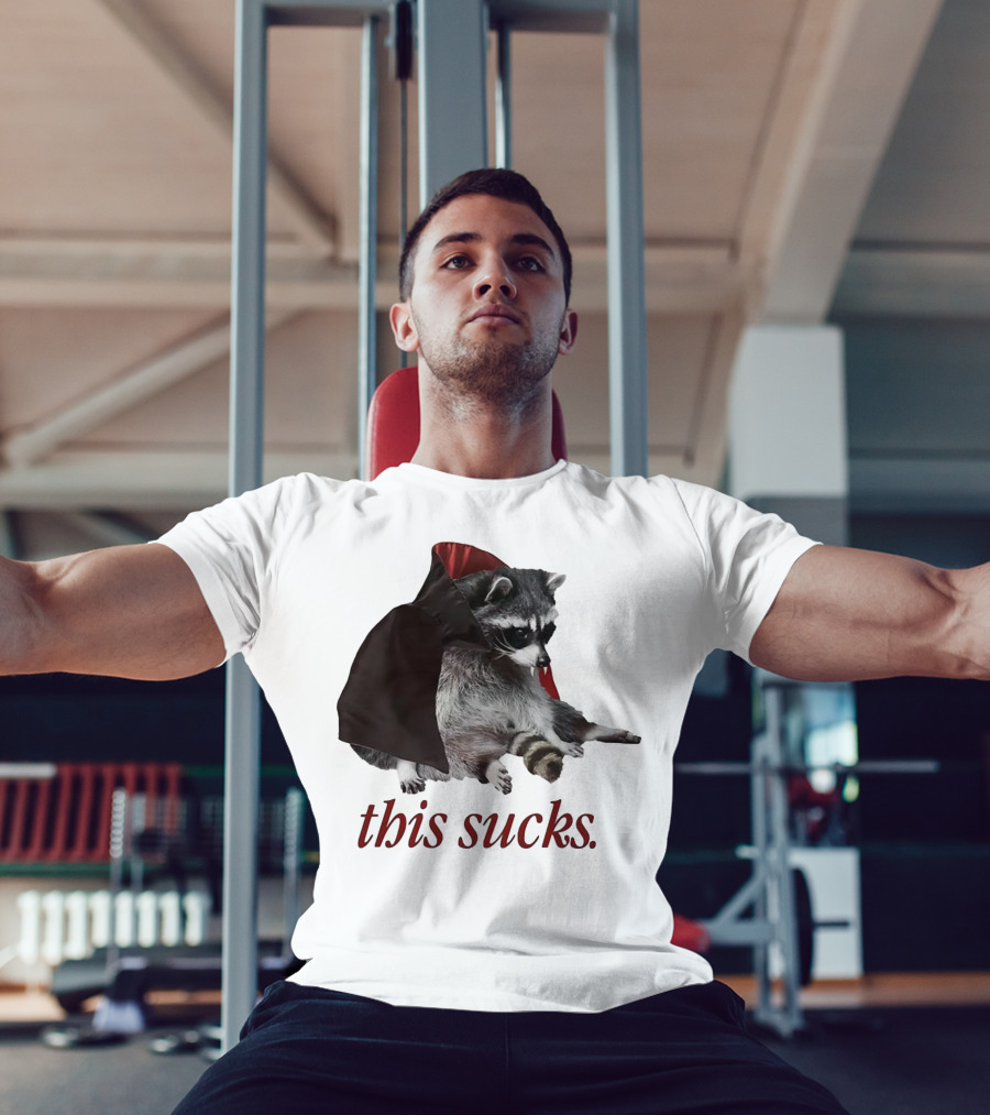 Raccoon Vampire Cape This Sucks Halloween T-Shirt