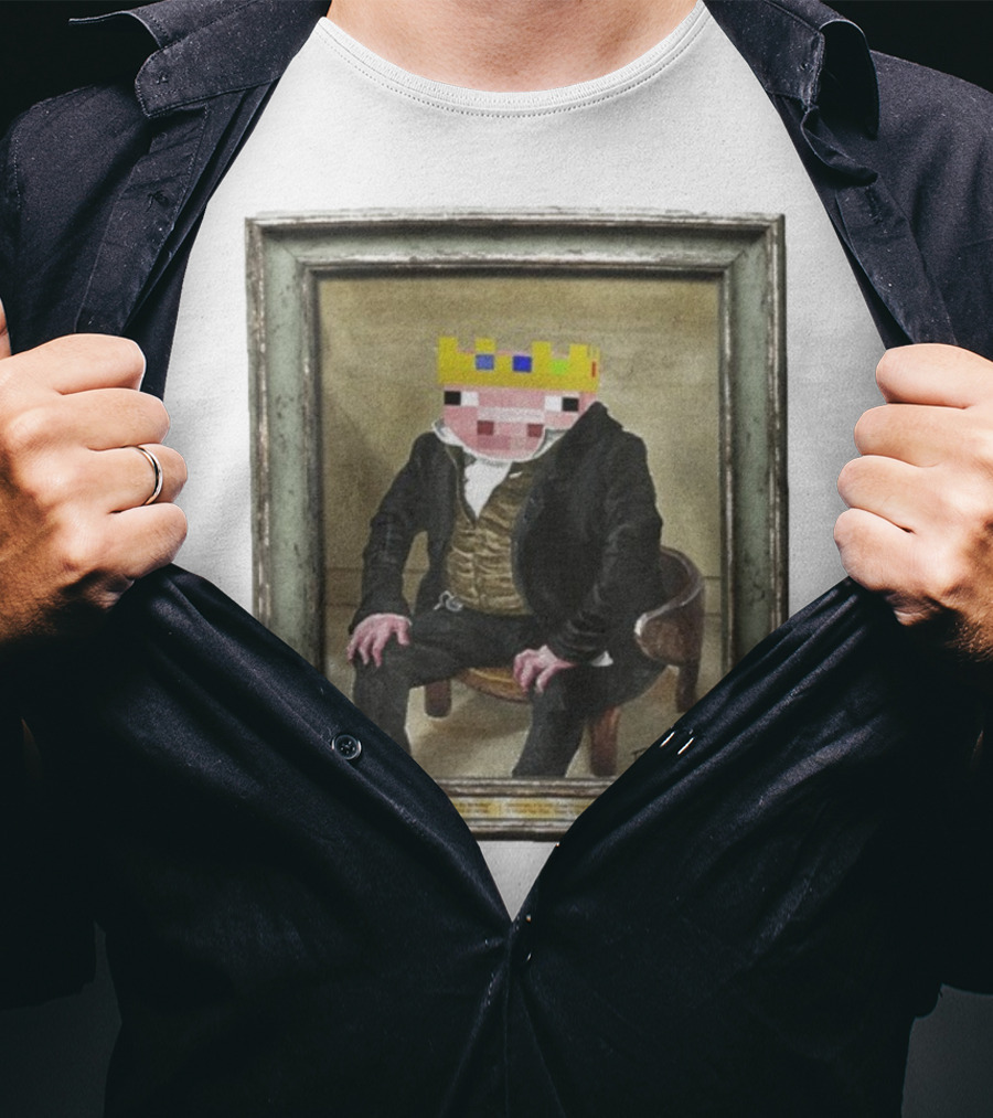 Technoblade Crown Vintage Framed Minecraft Character Pixels T-Shirt