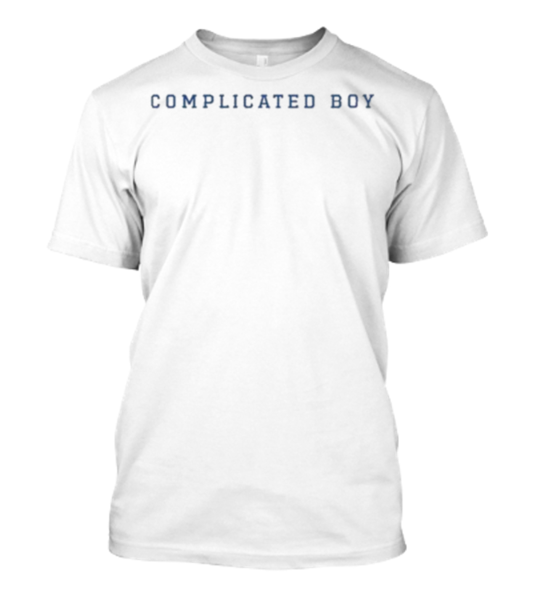 We Three Complicated Boy Text Style T-Shirt