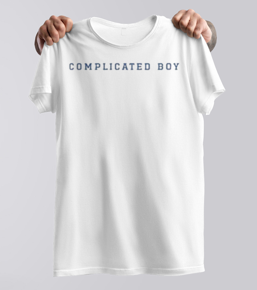 We Three Complicated Boy Text Style T-Shirt