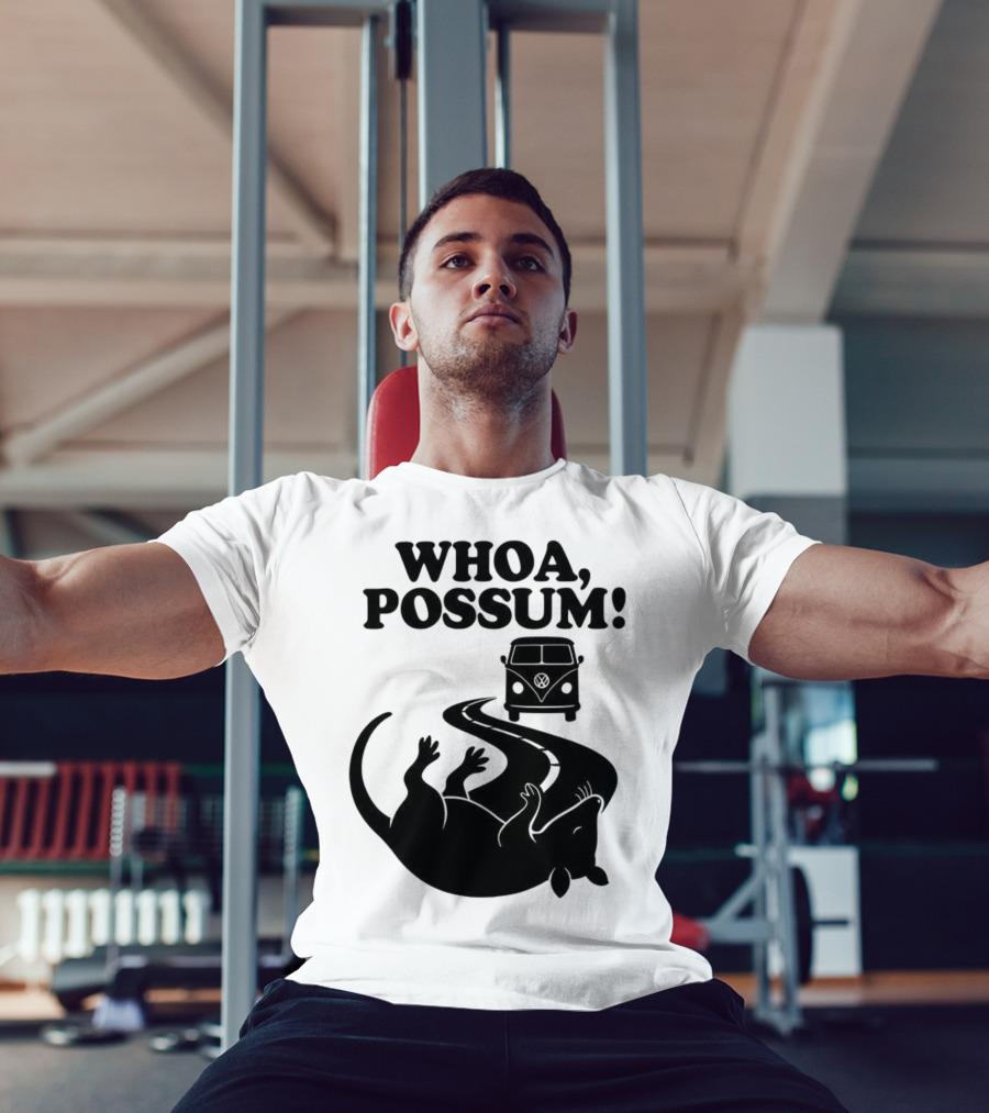 Whoa Possum Vintage Van Opossum Road Trip T-Shirt