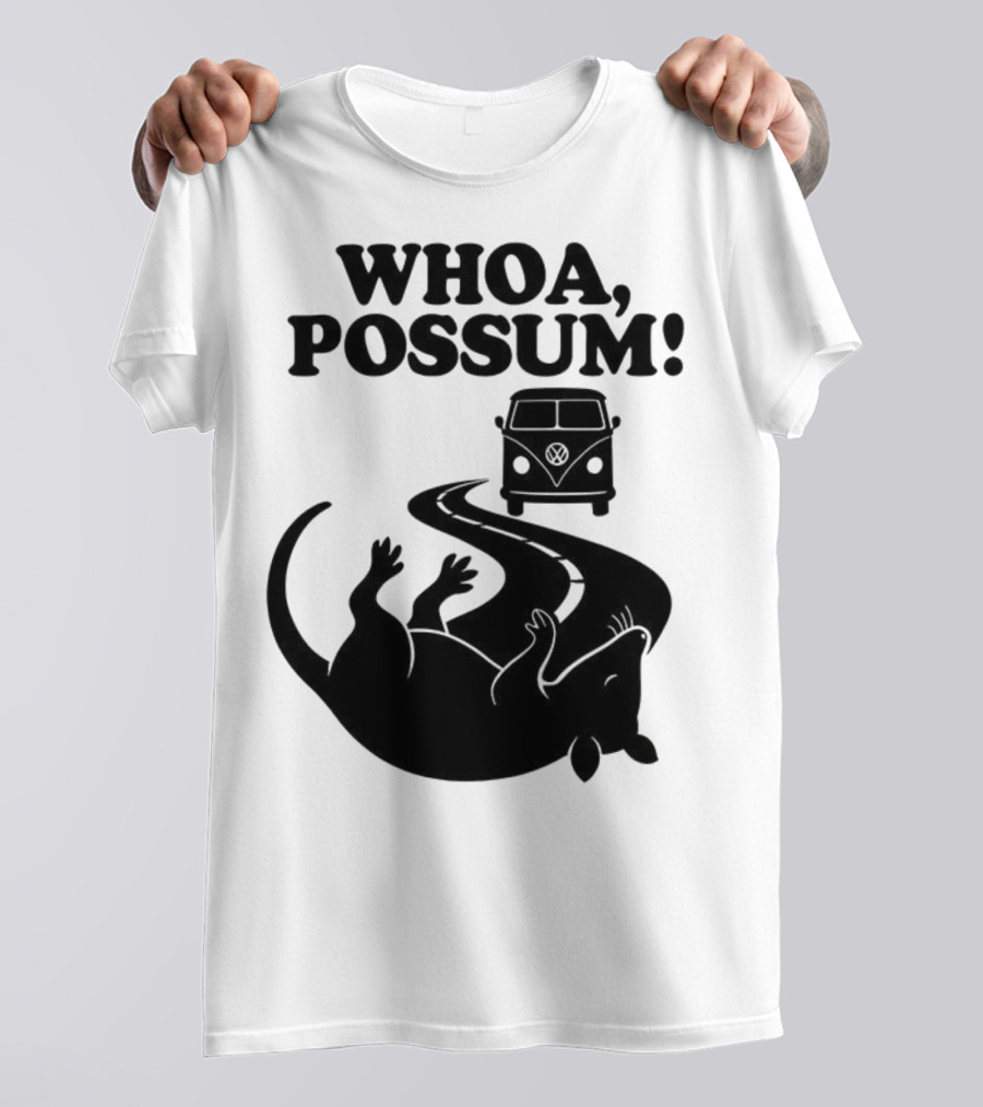 Whoa Possum Vintage Van Opossum Road Trip T-Shirt