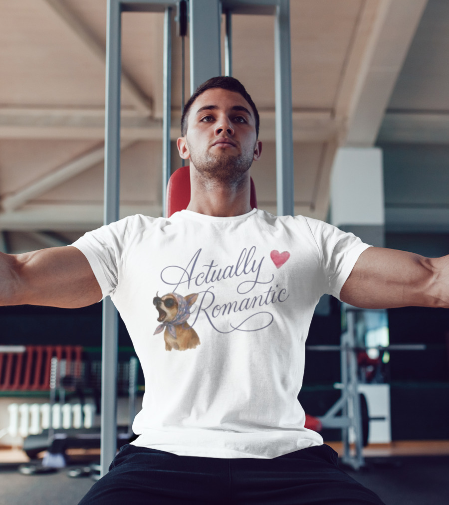 Actually Romantic Dog Sunglasses Heart Scarf T-Shirt