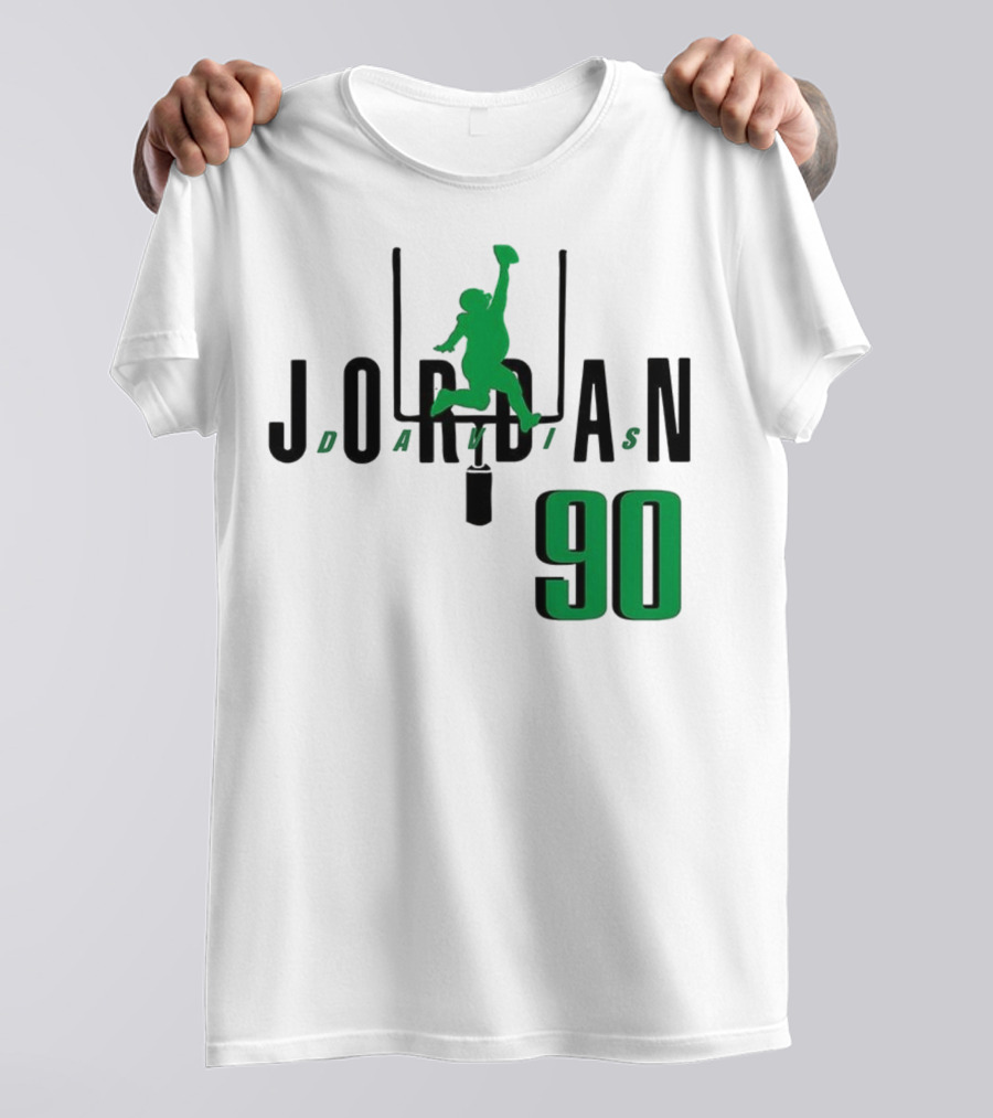 Jordan Davis Philadelphia Eagles Number 90 Air Player Silhouette T-Shirt
