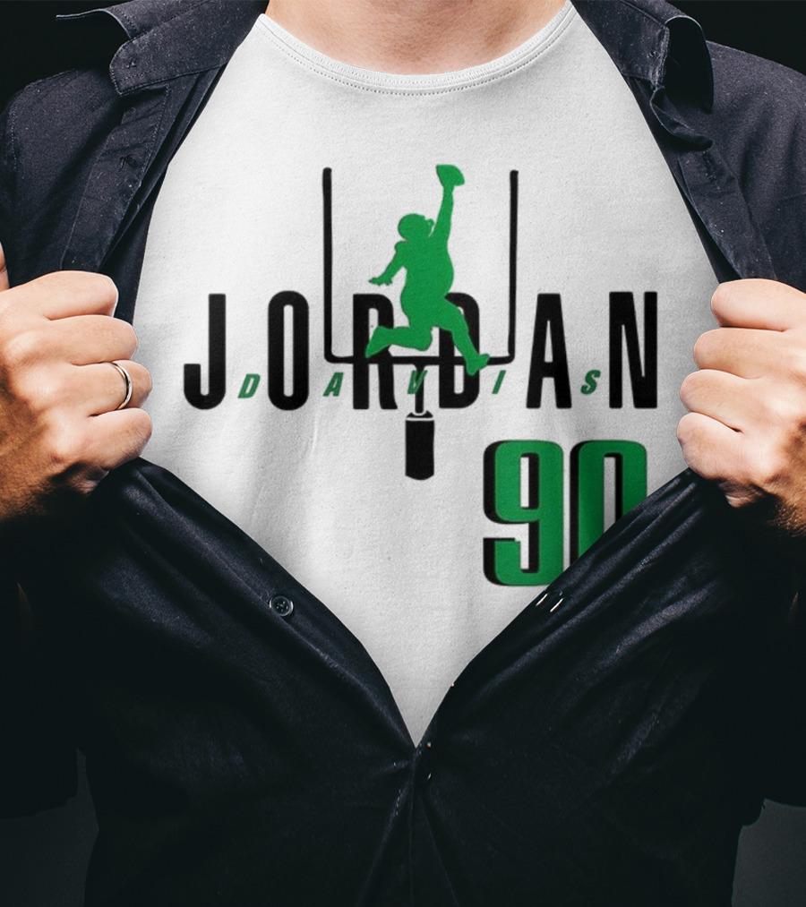Jordan Davis Philadelphia Eagles Number 90 Air Player Silhouette T-Shirt