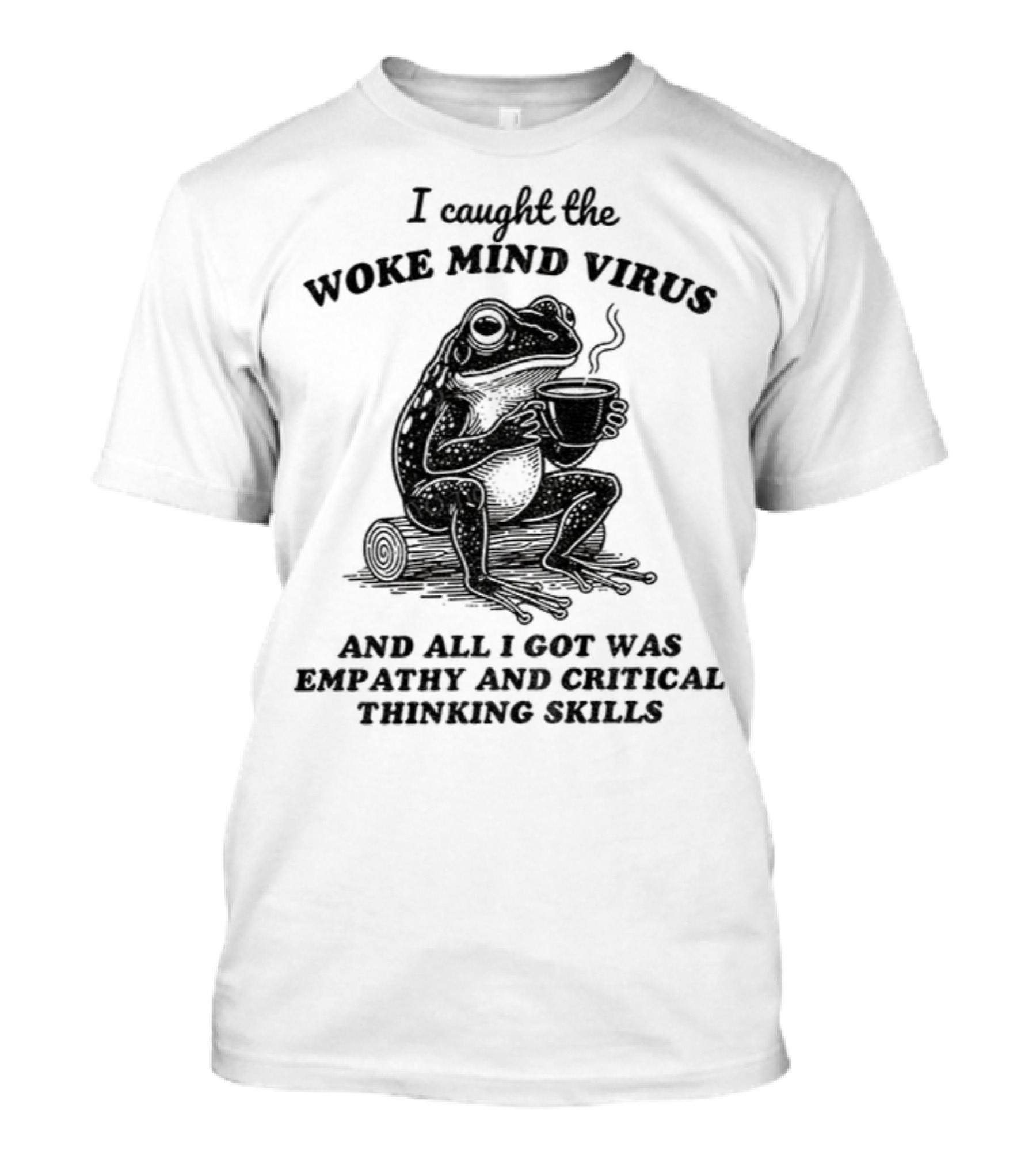 Awakened Thinking Virus Frog Woke Mind Virus Empathy Crystal Seven Chakras T-Shirt