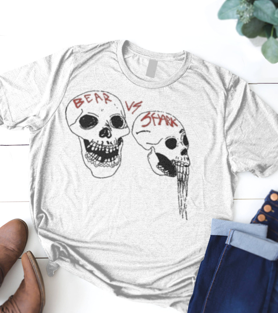 Bear Vs Shark Skulls Snow Cone Skull T-Shirt