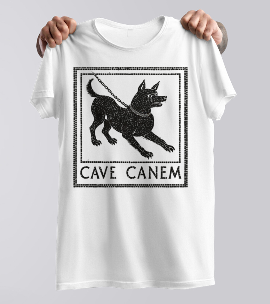 Cave Canem Ancient Pompeii Beware Of Dog Mosaic T-Shirt