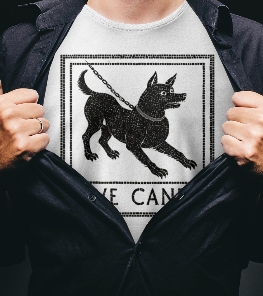 Cave Canem Ancient Pompeii Beware Of Dog Mosaic T-Shirt