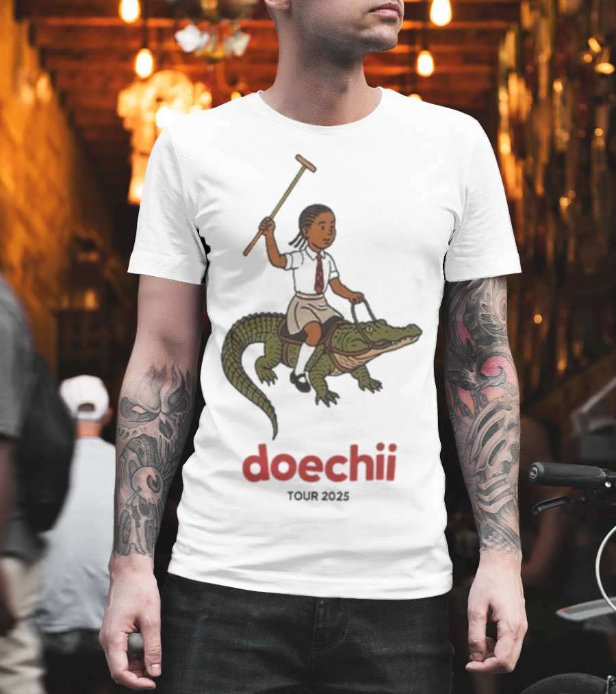 Doechii Tour 2025 Cartoon Riding Gator Adventure T-Shirt
