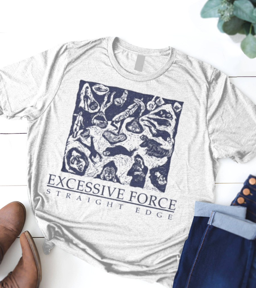 Excessive Force Straight Edge Abstract Pattern T-Shirt