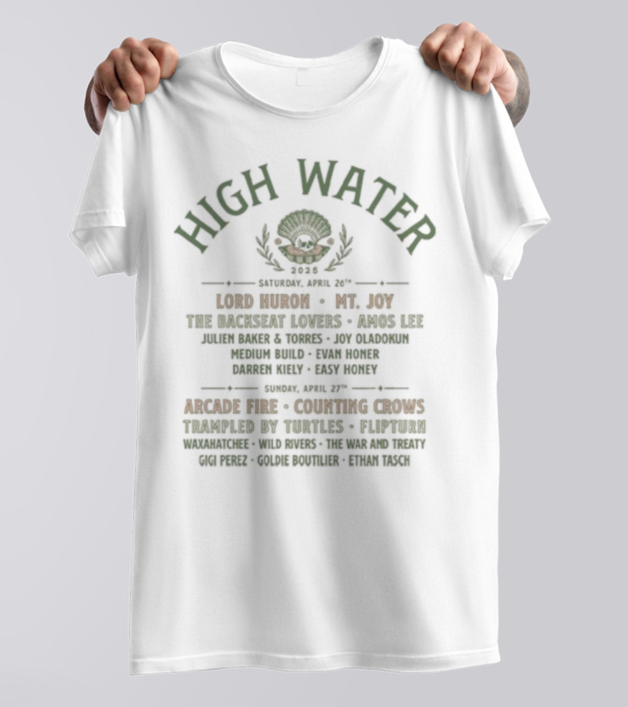 High Water Festival 2025 Clamskull Lineup Riverfront Park Headliners Band Of Horses Mt. Joy The Felice Brothers Shakey Graves Susto T-Shirt
