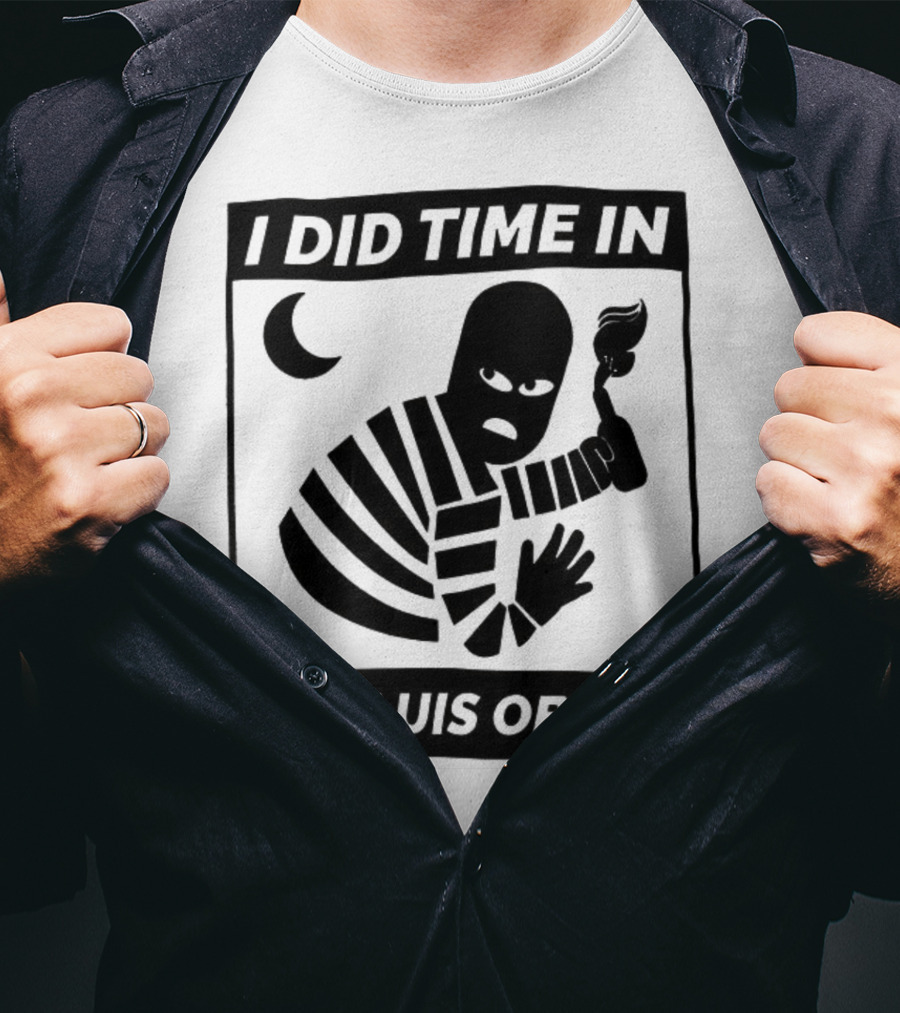 I Did Time In San Luis Obispo Retro Prison Bars Crescent Moon T-Shirt