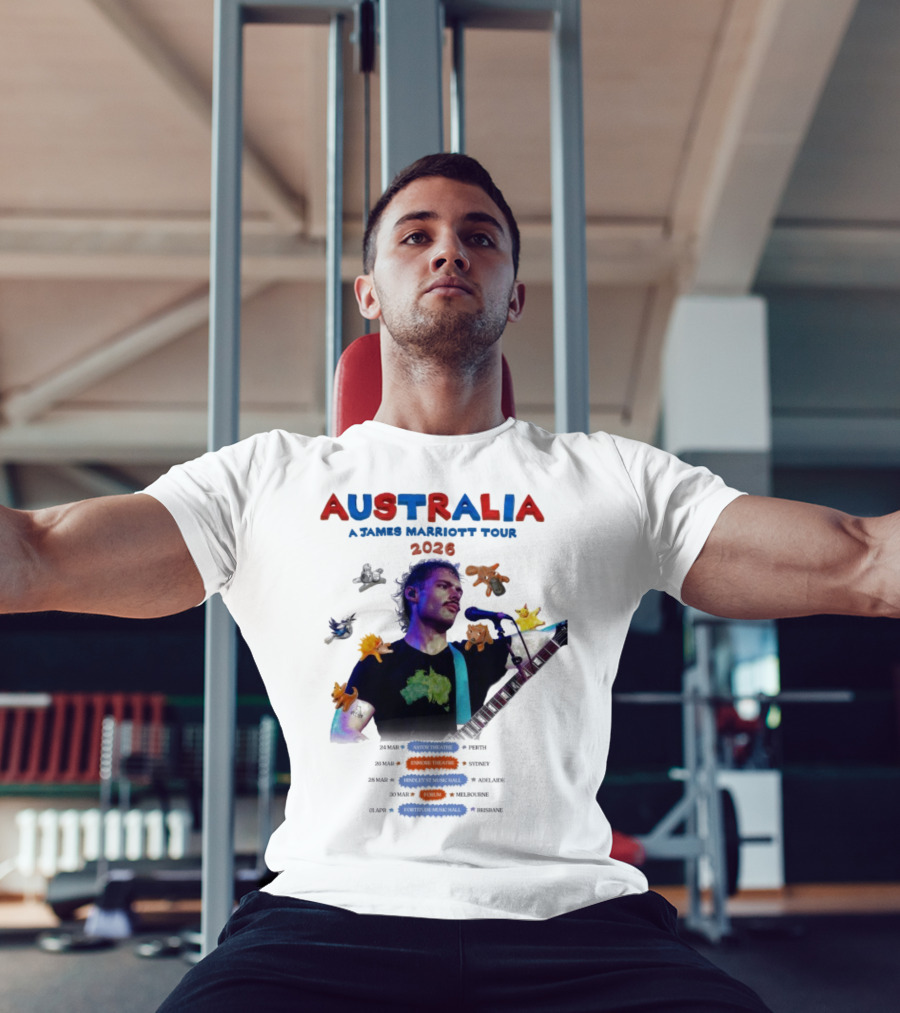 James Marriott Australia Tour 2026 Colorful Dates And Animals T-Shirt