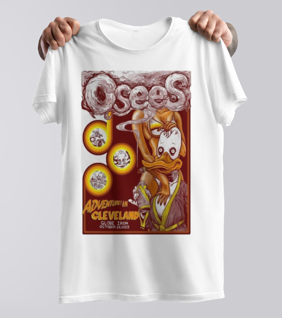 Osees Adventures In Cleveland Globe Iron October 28 2025 T-Shirt