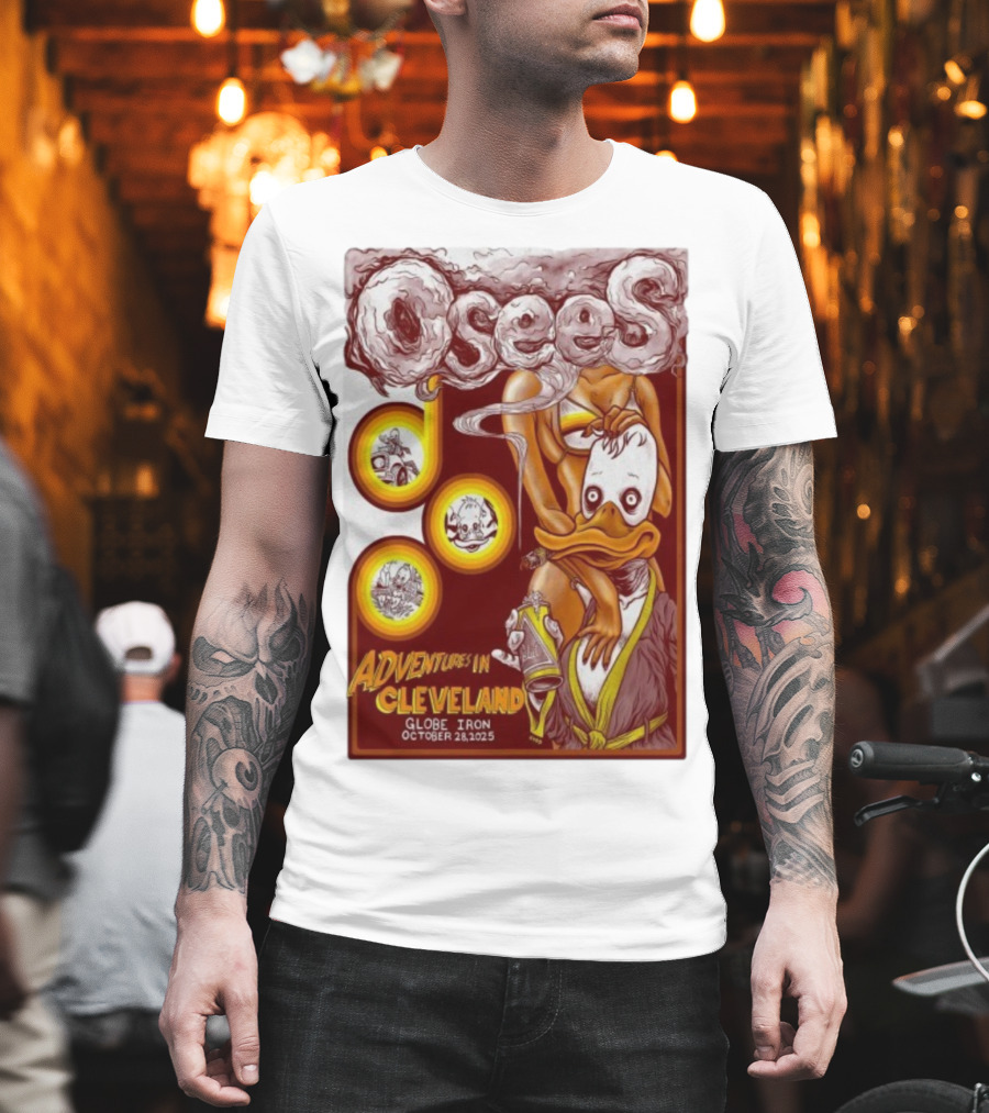 Osees Adventures In Cleveland Globe Iron October 28 2025 T-Shirt