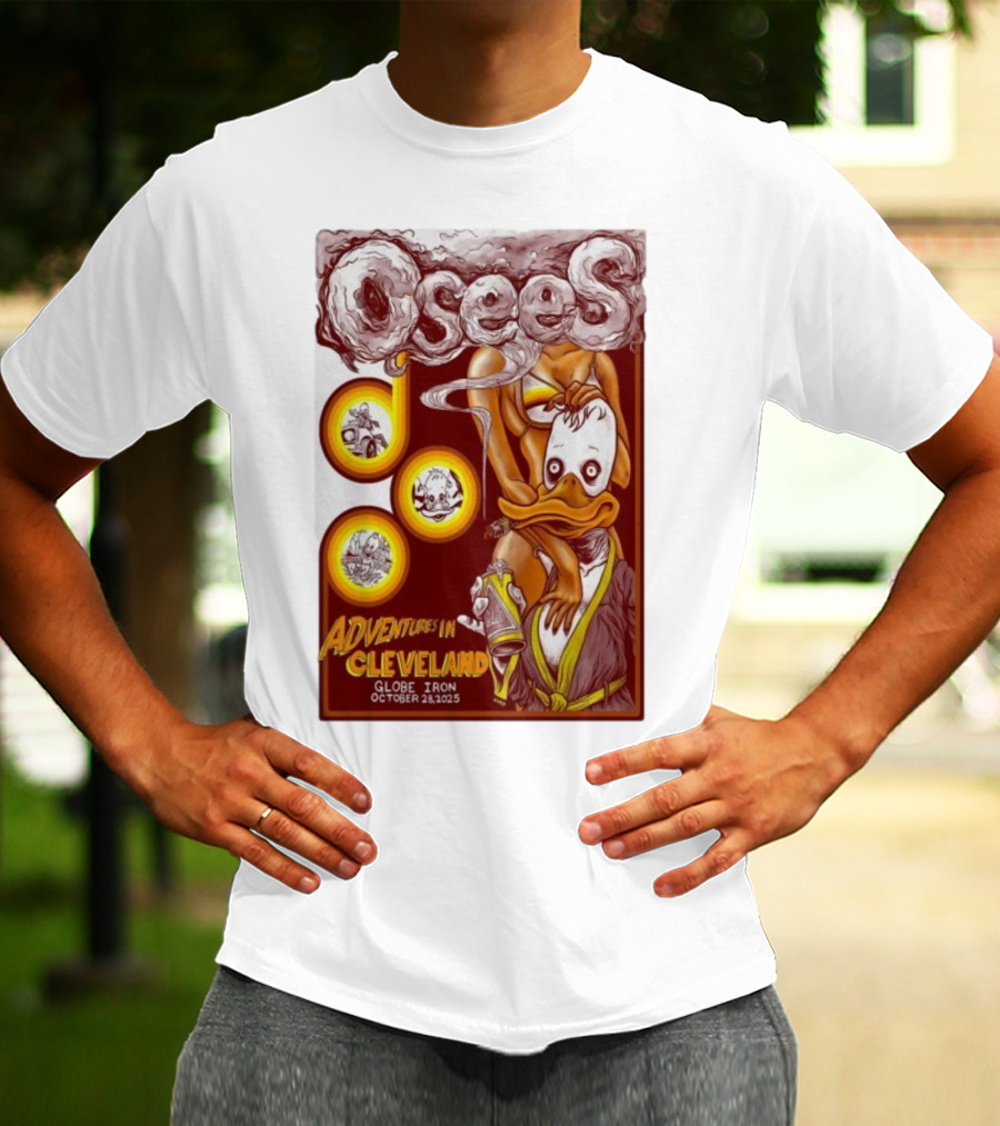 Osees Adventures In Cleveland Globe Iron October 28 2025 T-Shirt