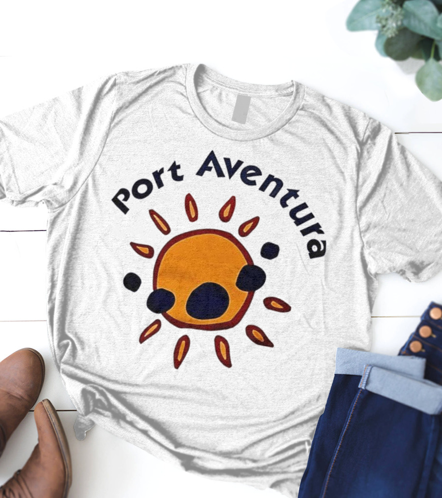 Port Aventura Sunburst Logo Design T-Shirt