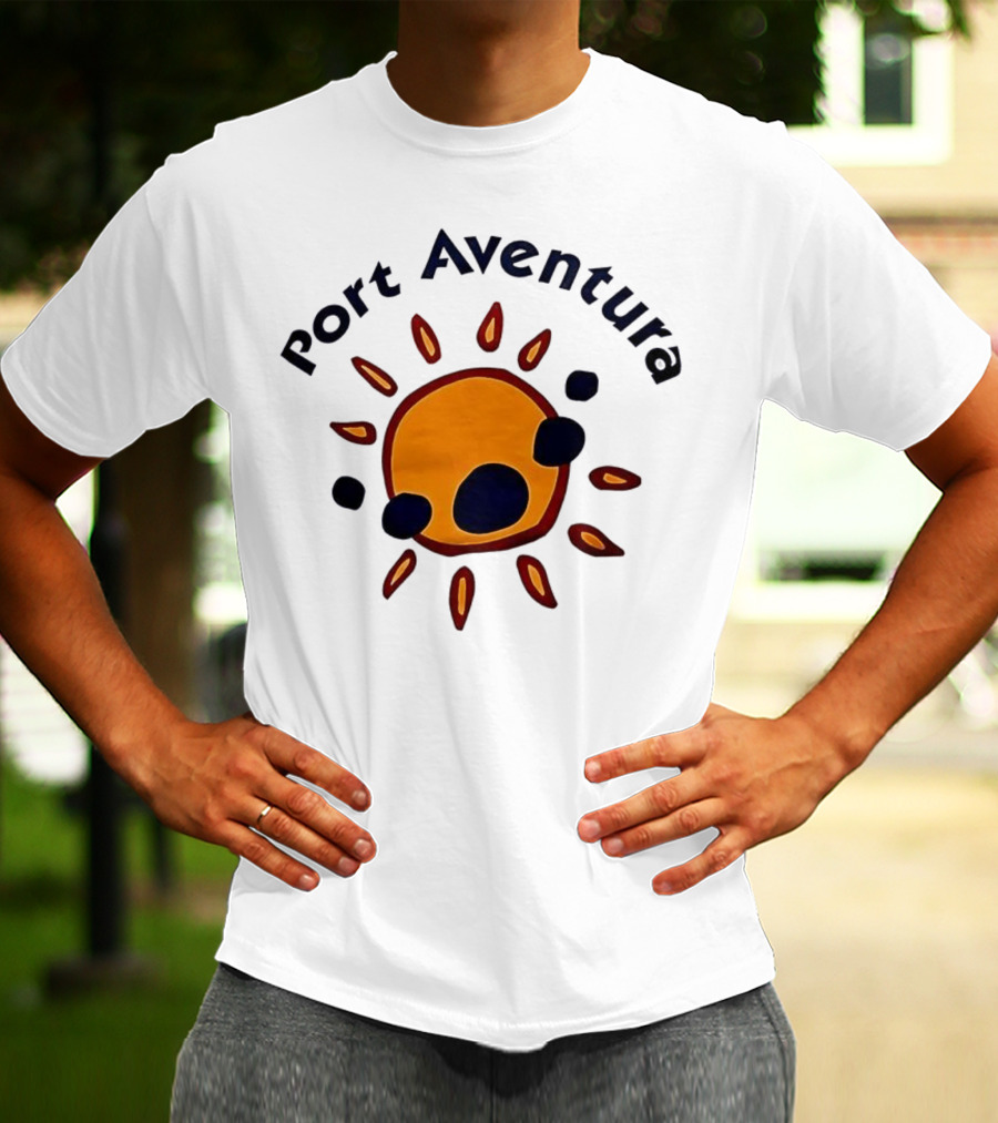 Port Aventura Sunburst Logo Design T-Shirt