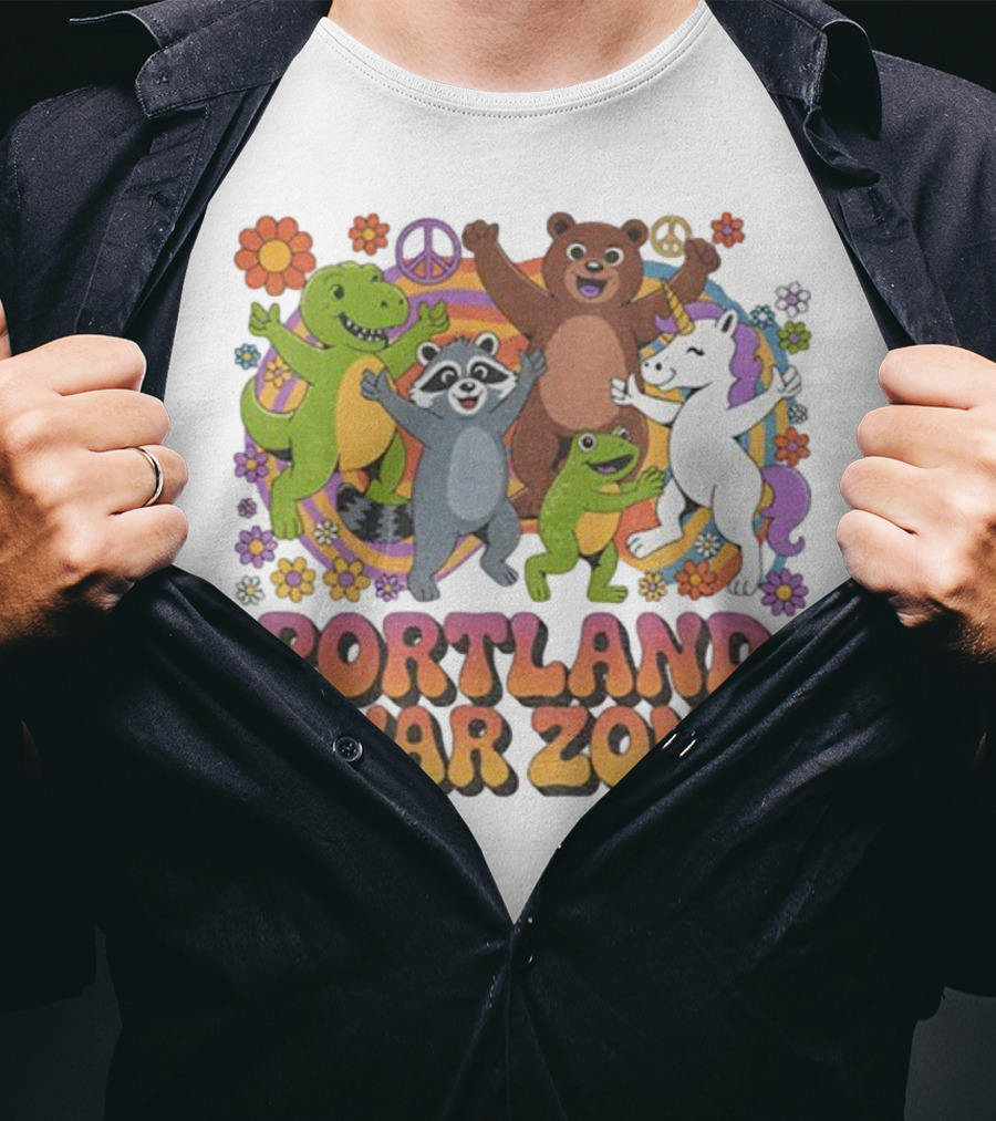 Portland Is A War Zone Peaceful Animal Dance Celebration T-Shirt