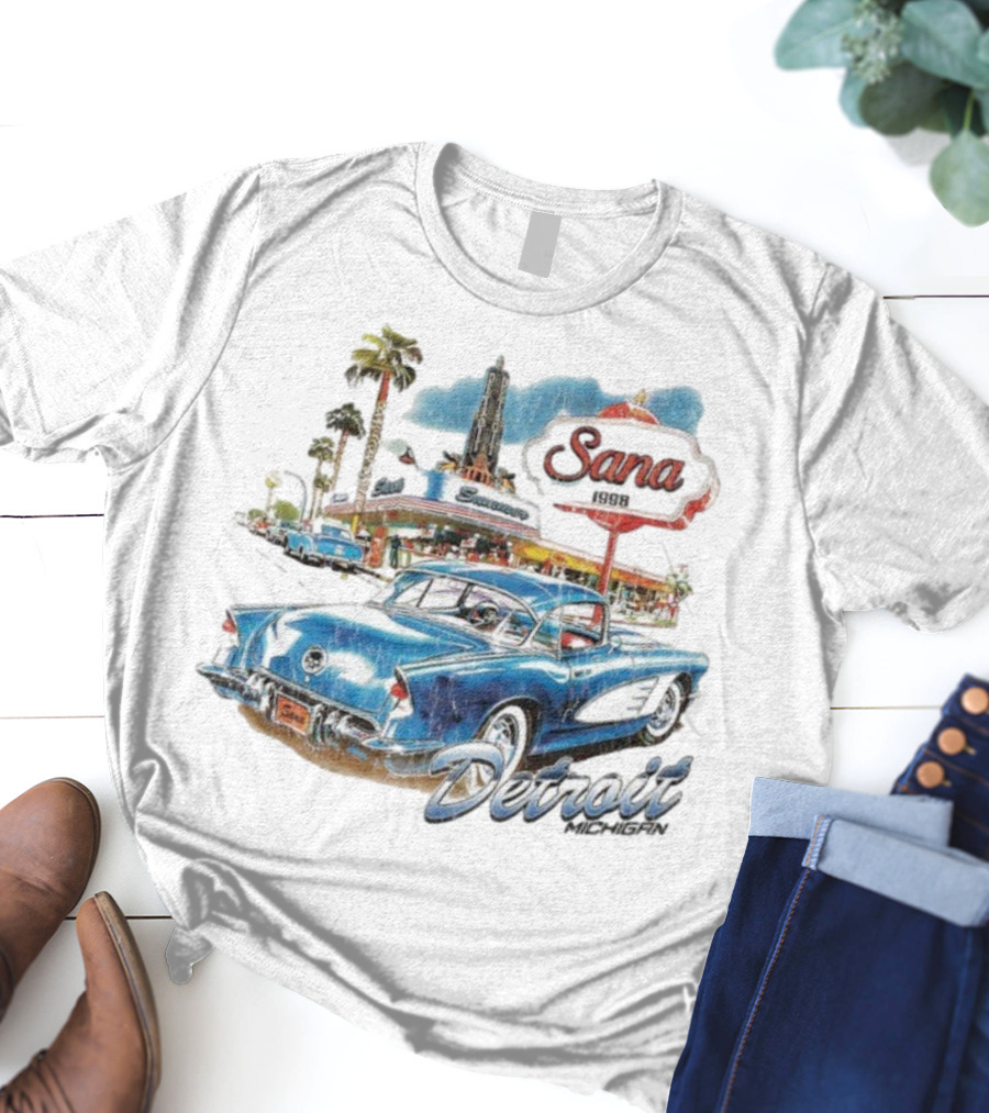 Sana Detroit Michigan 1950s Classic Cruiser Retro Nostalgia T-Shirt