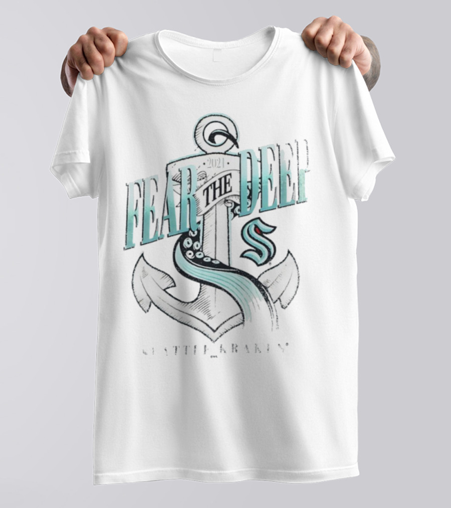 Fear The Deep Seattle Kraken Vintage Anchor 2021 T-Shirt