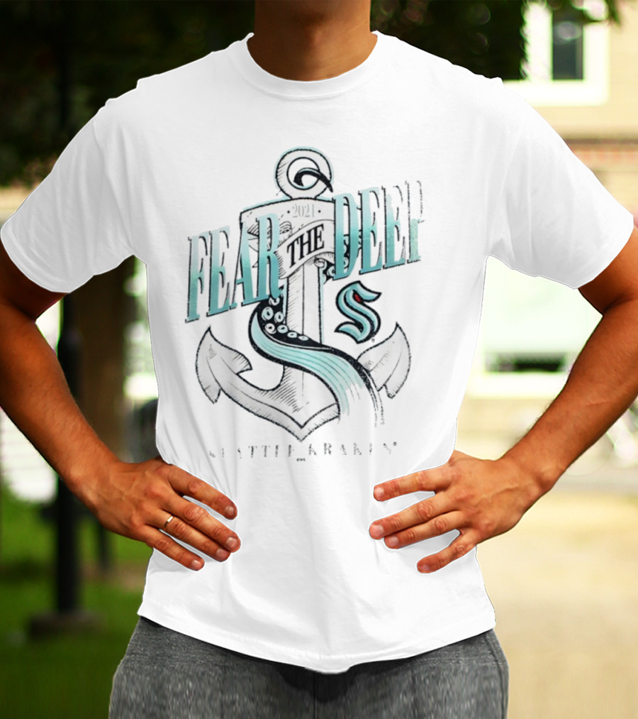 Fear The Deep Seattle Kraken Vintage Anchor 2021 T-Shirt
